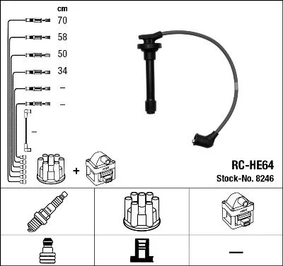 Conjunto de cabos de ignição NGK 8246