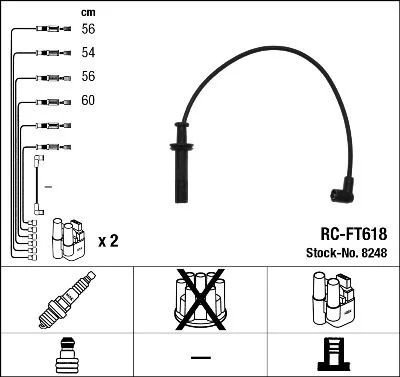 Conjunto de cabos de ignição NGK 8248