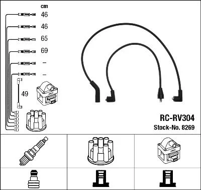 Conjunto de cabos de ignição NGK 8269