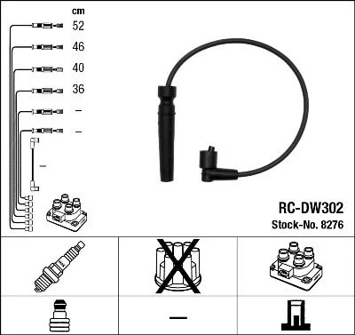 Conjunto de cabos de ignição NGK 8276