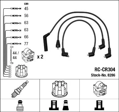 Conjunto de cabos de ignição NGK 8286