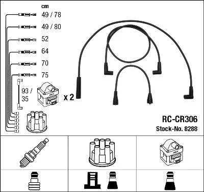 Ignition Cable Kit NGK 8288