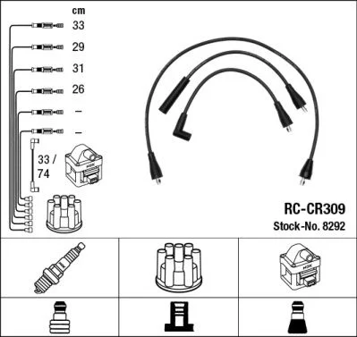 Conjunto de cabos de ignição NGK 8292
