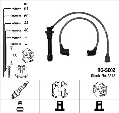 Conjunto de cabos de ignição NGK 8312