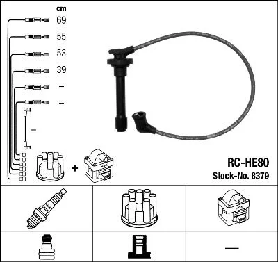 Conjunto de cabos de ignição NGK 8379