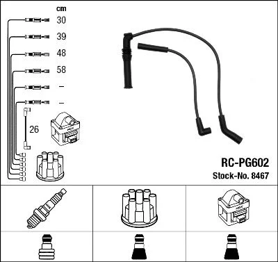 Conjunto de cabos de ignição NGK 8467