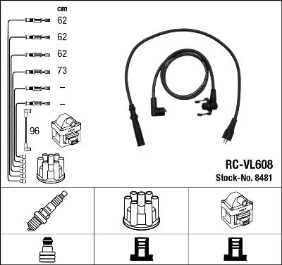 Conjunto de cabos de ignição NGK 8481