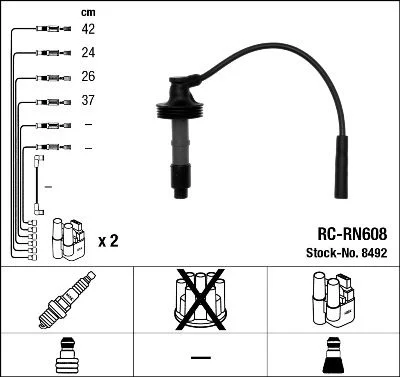 Conjunto de cabos de ignição NGK 8492
