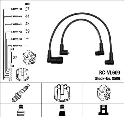 Conjunto de cabos de ignição NGK 8500