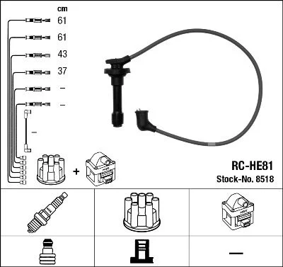 Conjunto de cabos de ignição NGK 8518