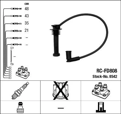 Conjunto de cabos de ignição NGK 8542