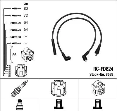 Conjunto de cabos de ignição NGK 8568