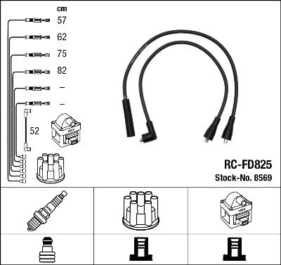 Conjunto de cabos de ignição NGK 8569