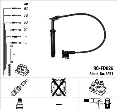 Conjunto de cabos de ignição NGK 8571