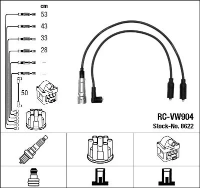 Conjunto de cabos de ignição NGK 8622