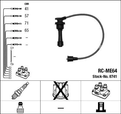 Conjunto de cabos de ignição NGK 8741
