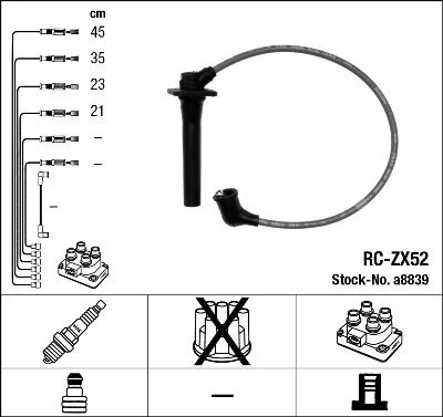 Conjunto de cabos de ignição NGK 8839
