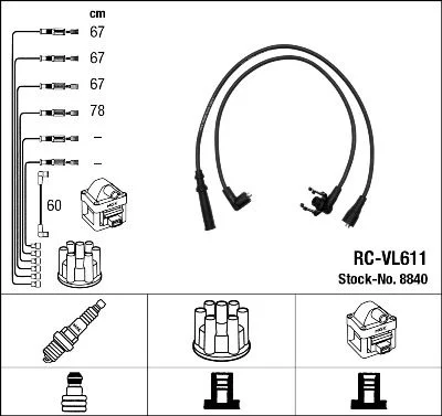 Ignition Cable Kit NGK 8840