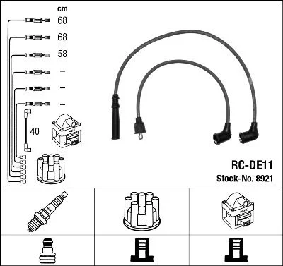 Conjunto de cabos de ignição NGK 8921