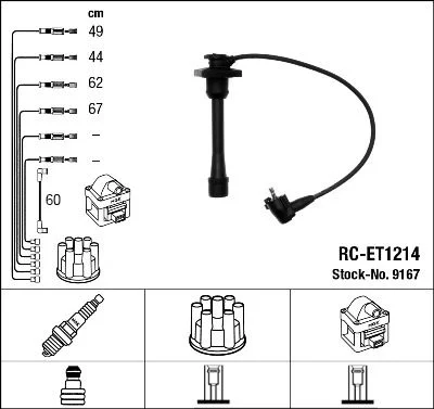 Conjunto de cabos de ignição NGK 9167