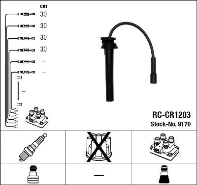 Conjunto de cabos de ignição NGK 9170