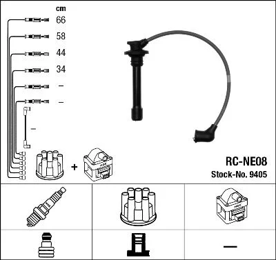 Conjunto de cabos de ignição NGK 9405