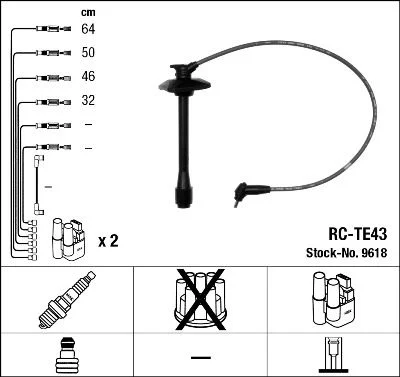 Conjunto de cabos de ignição NGK 9618
