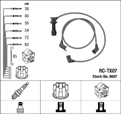 Conjunto de cabos de ignição NGK 9687
