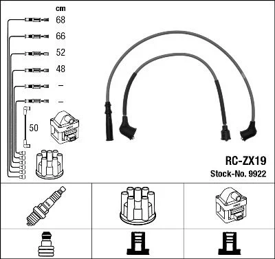 Conjunto de cabos de ignição NGK 9922
