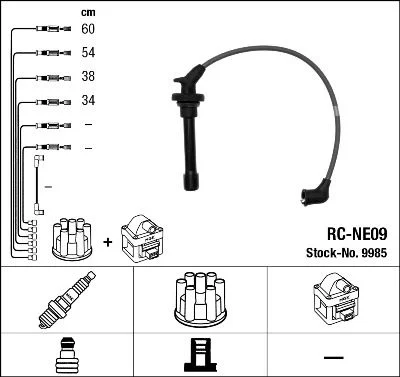 Conjunto de cabos de ignição NGK 9985