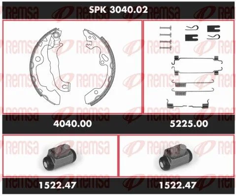 Brake Kit, drum brake REMSA SPK 3040.02