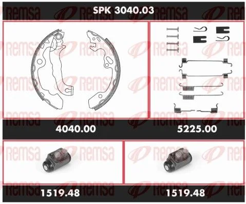Brake Kit, drum brake REMSA SPK 3040.03