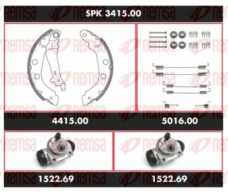 Brake Kit, drum brake REMSA SPK 3415.00