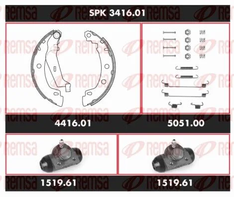 Brake Kit, drum brake REMSA SPK 3416.01