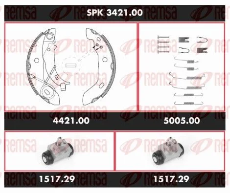 Brake Kit, drum brake REMSA SPK 3421.00