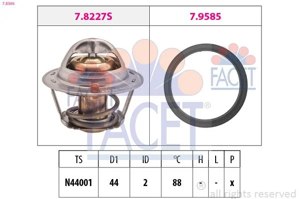 Thermostat, coolant facet 7.8366