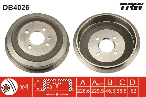 Tambor de Travão TRW DB4026