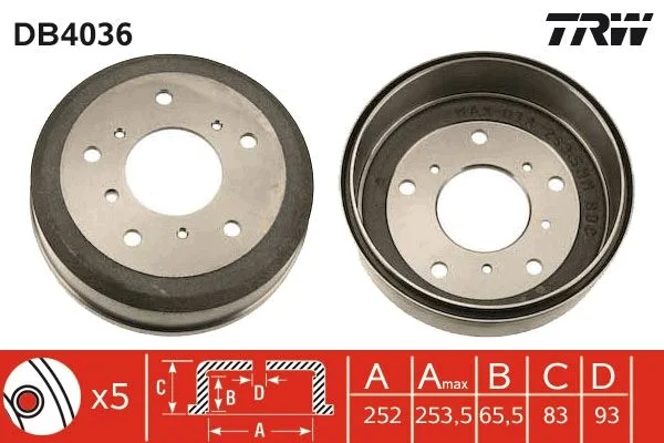 Tambor de Travão TRW DB4036