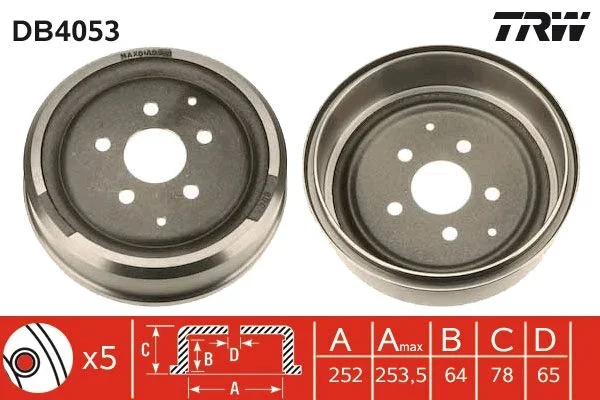 Tambor de Travão TRW DB4053