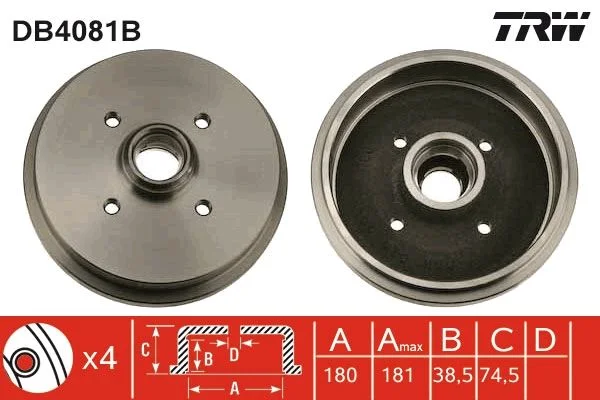 Tambor de Travão TRW DB4081B