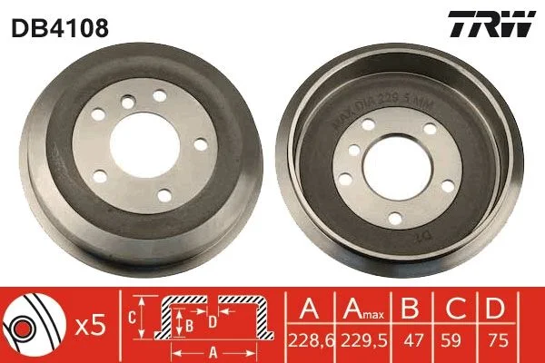 Brake Drum TRW DB4108