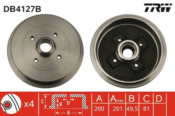 Tambor de Travão TRW DB4127B