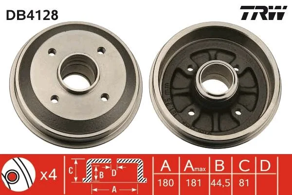 Brake Drum TRW DB4128