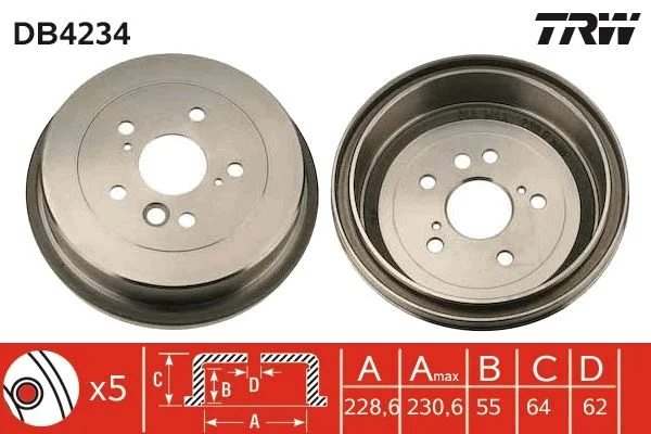 Tambor de Travão TRW DB4234