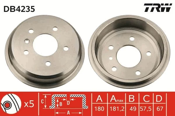 Tambor de Travão TRW DB4235