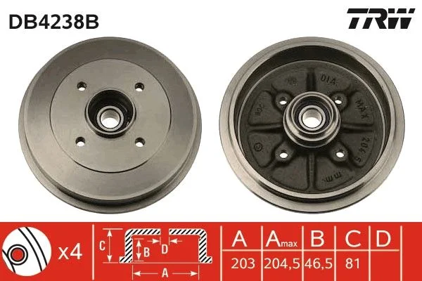 Tambor de Travão TRW DB4238B