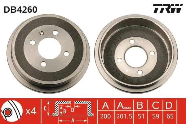 Tambor de Travão TRW DB4260