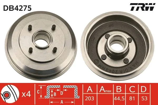 Tambor de Travão TRW DB4275