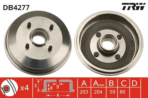 Brake Drum TRW DB4277