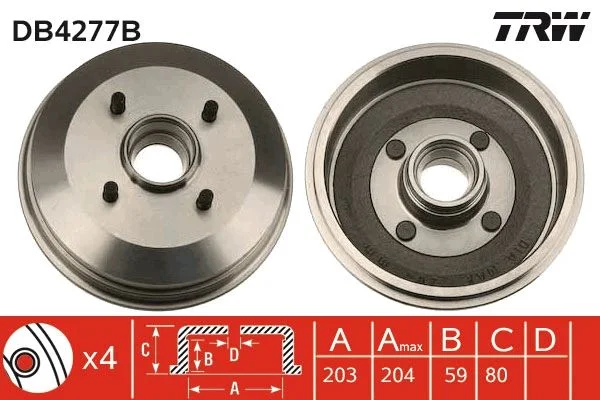 Tambor de Travão TRW DB4277B